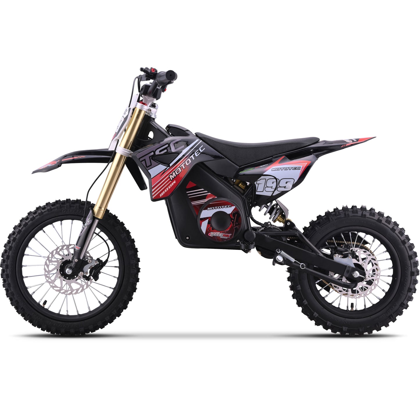 MotoTec 48v Pro Electric Dirt Bike 1800w Lithium Red