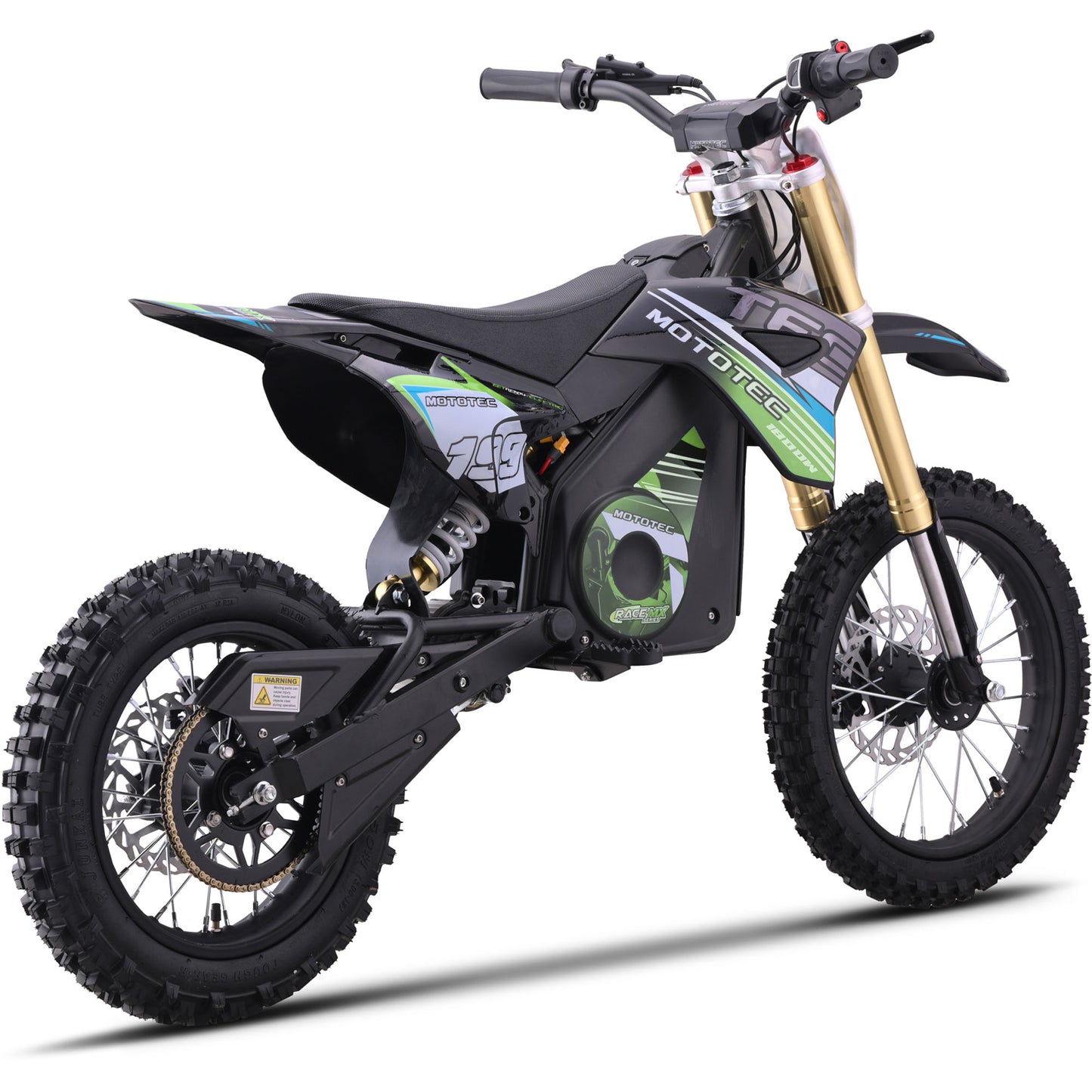 MotoTec 48v Pro Electric Dirt Bike 1800w Lithium Green