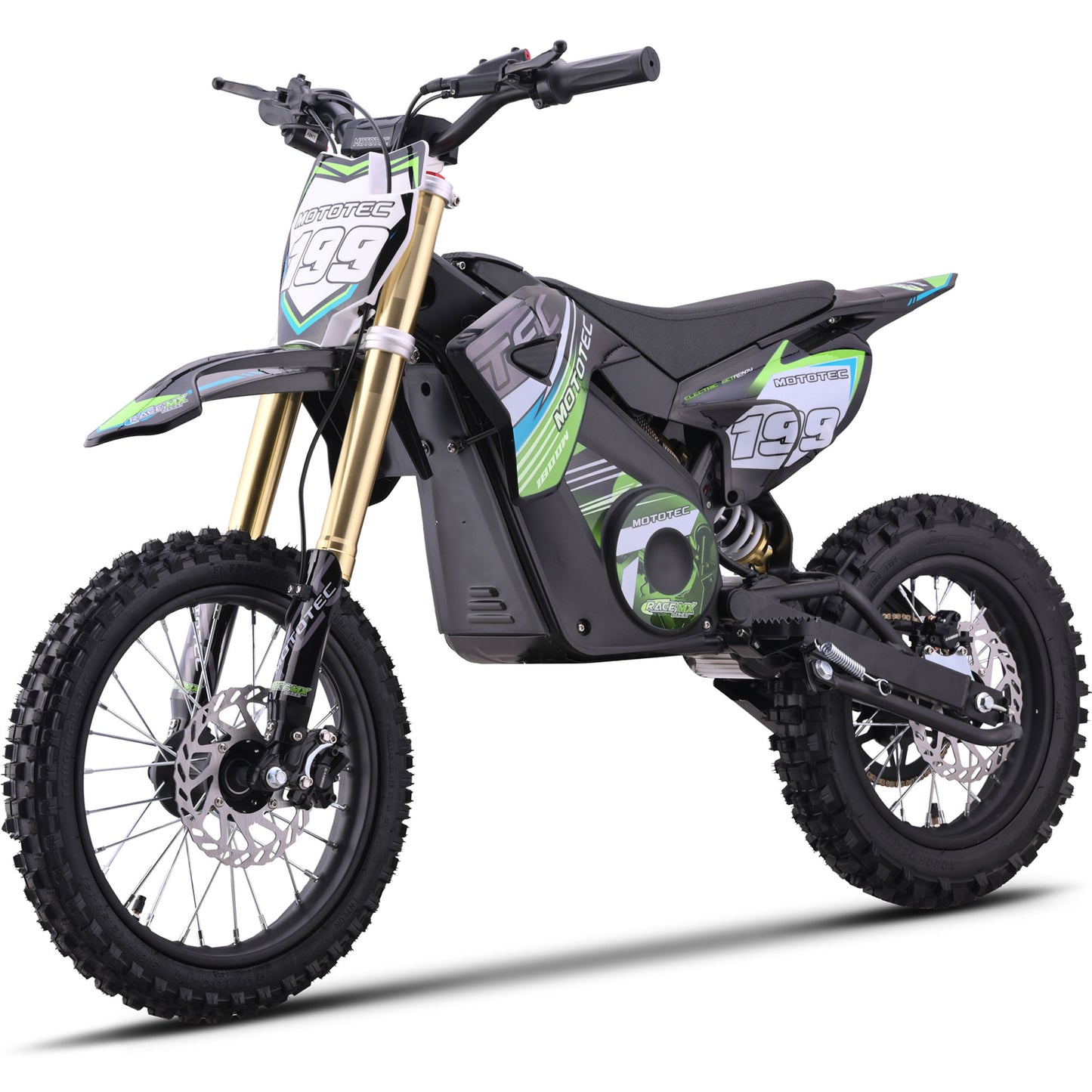 MotoTec 48v Pro Electric Dirt Bike 1800w Lithium Green