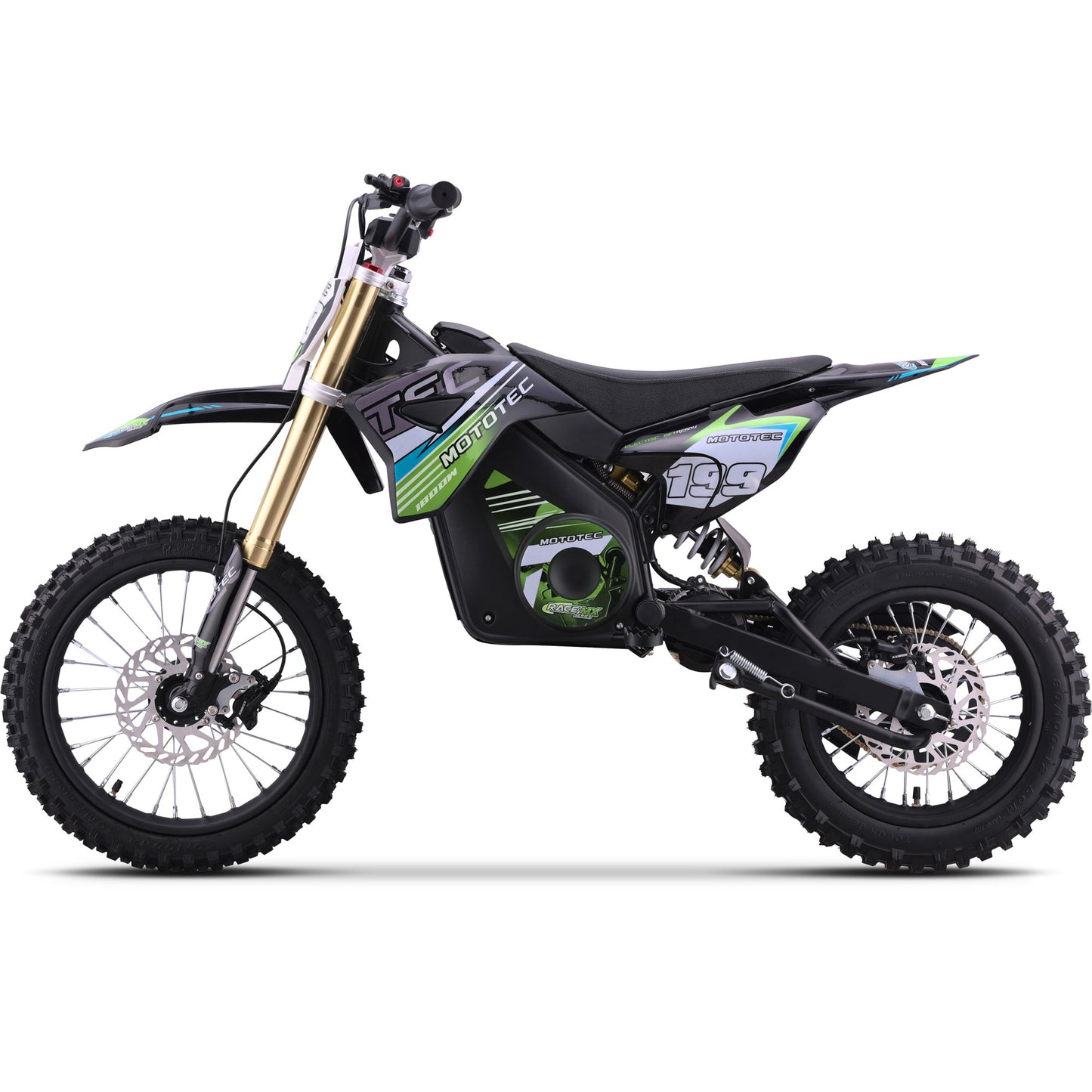 MotoTec 48v Pro Electric Dirt Bike 1800w Lithium Green