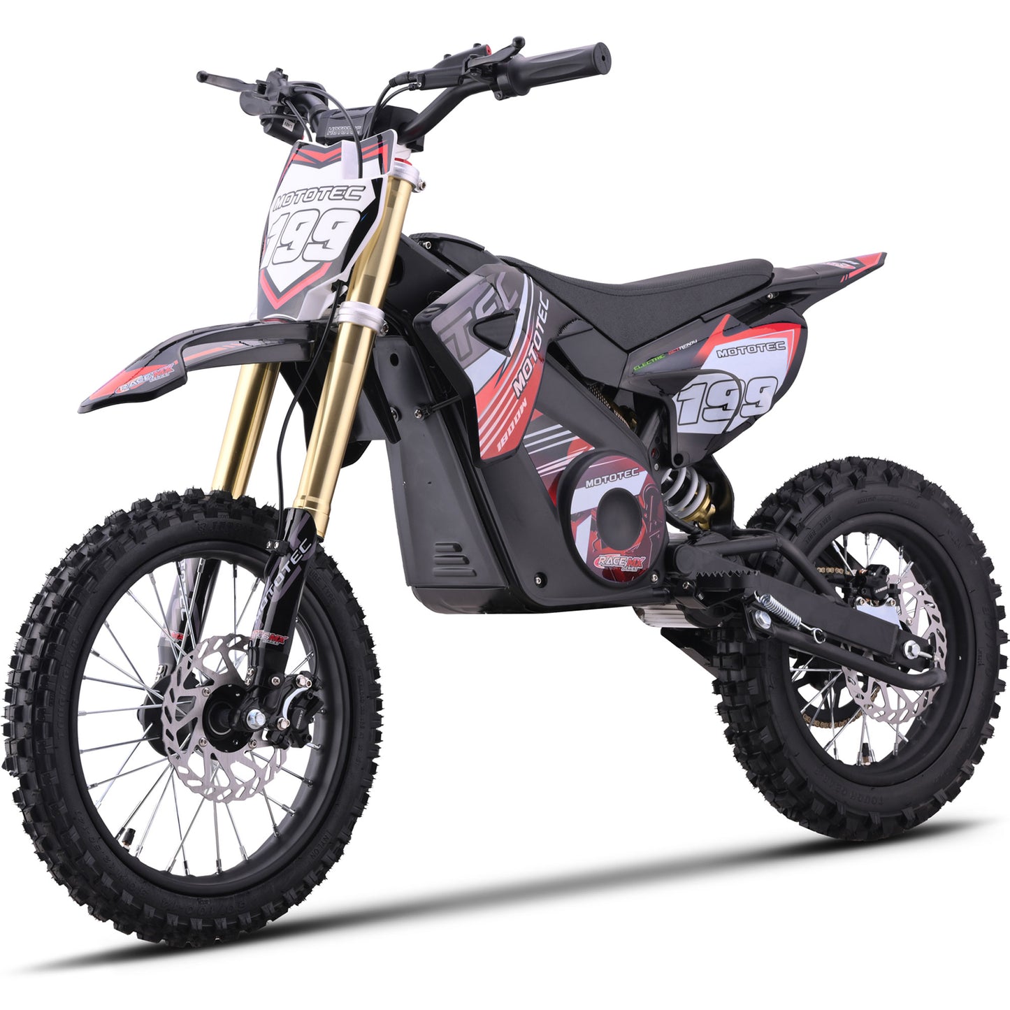 MotoTec 48v Pro Electric Dirt Bike 1800w Lithium Red